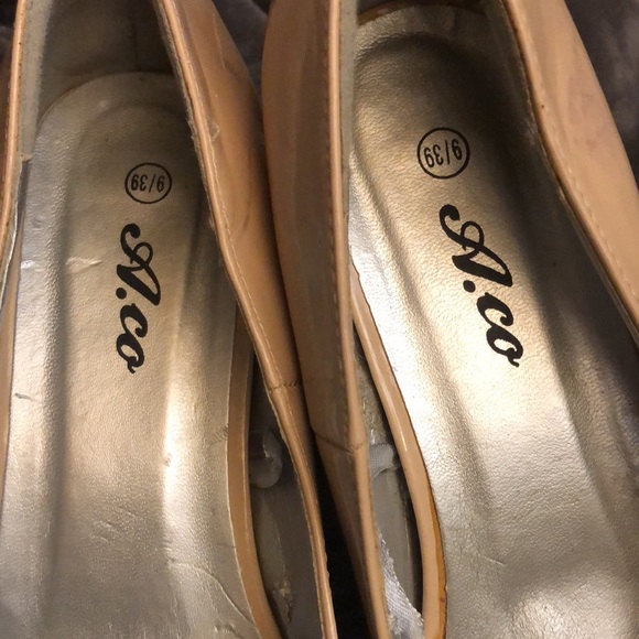 High heels. Blush skin tone colour. A.co brand. Washable vinyl look - Picture 5 of 5